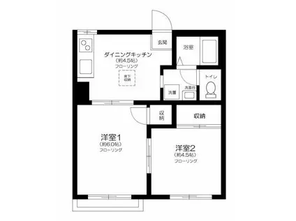 メゾンドコルテA棟(2DK/1階)の間取り写真