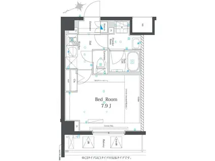 AZEST赤塚新町(1K/7階)の間取り写真