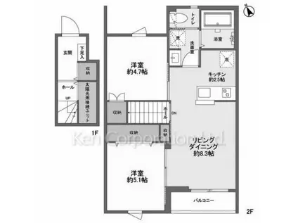 SPECTAS55(2LDK/2階)の間取り写真