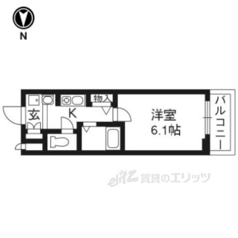 エステムコート京都烏丸Ⅱ(1K/4階)の間取り写真