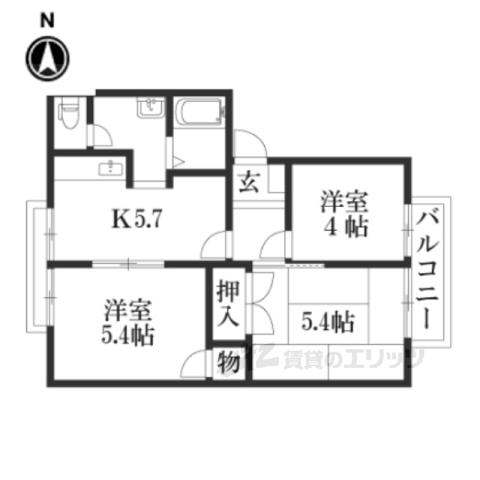 メゾン菖蒲台(3K/2階)の間取り写真
