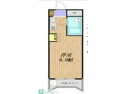 プラーズ金町(ワンルーム/2階)の間取り写真