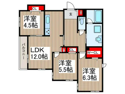 POLARIS新都心(3LDK/2階)の間取り写真