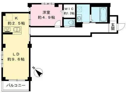SOLANA DEUX ソラーナデュオ(1LDK/1階)の間取り写真