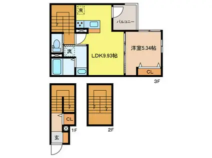 エクセリア大崎(1LDK/1階)の間取り写真