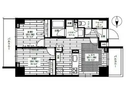 ステージグランデ元浅草(2LDK/12階)の間取り写真