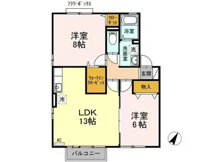 セピアコート(2LDK/2階)の間取り写真