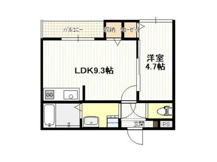 メゾン・エール・天神(1LDK/2階)の間取り写真