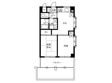 サンブリッジ成瀬が丘(2DK/2階)の間取り写真
