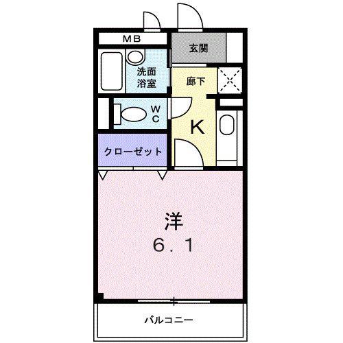 アヴェニールNISHIKI(1K/2階)の間取り写真