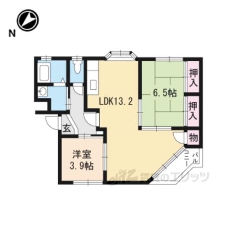 イーストピース守山(2LDK/3階)の間取り写真