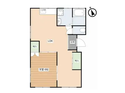 エクセルメゾン楢2(1LDK/2階)の間取り写真