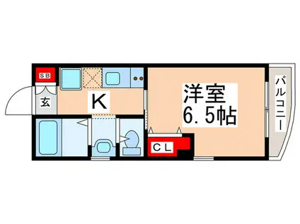 ソレイユ国立(1K/1階)の間取り写真