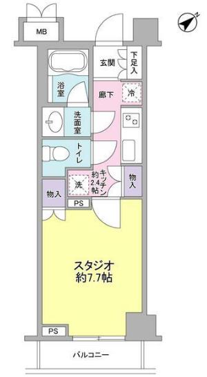 サンピエス根津(1K/2階)の間取り写真