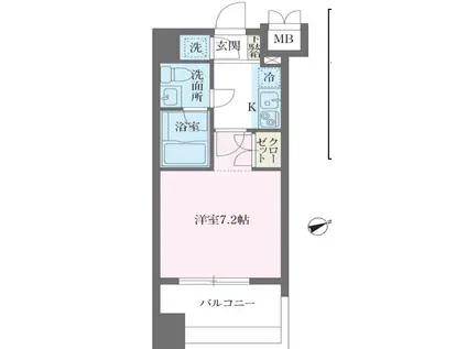 パシフィックレジデンス芝一丁目(1K/3階)の間取り写真