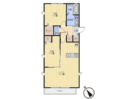 エトワールA(2LDK/2階)の間取り写真