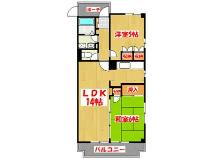 ステーションプラザII(2LDK/6階)の間取り写真