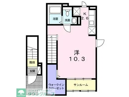 ソフィアN・II(1SK/2階)の間取り写真