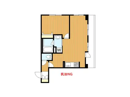 ペット飼育可 ルクレ初台 1LDK A(1LDK/2階)の間取り写真