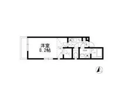 オーパーズ・フォルモント(1K/2階)の間取り写真