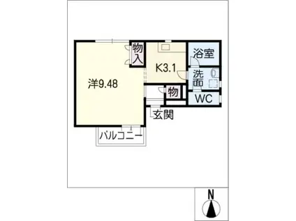 MAYUMI・8(1K/2階)の間取り写真