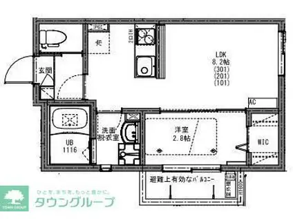 KEIAI RESIDENCE 北越谷IV(1LDK/3階)の間取り写真