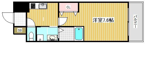 エスリード神戸三宮パークビュー(1K/4階)の間取り写真