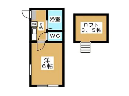 ブルージュ橋本(1K/1階)の間取り写真