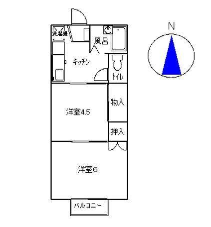 ヴィラパークサイド(2K/1階)の間取り写真