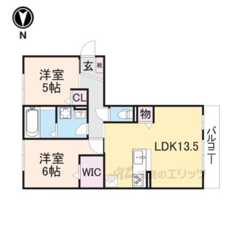 ドミールヨシダ トロワ(2LDK/3階)の間取り写真