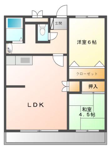 パークマンション西京(2LDK/3階)の間取り写真