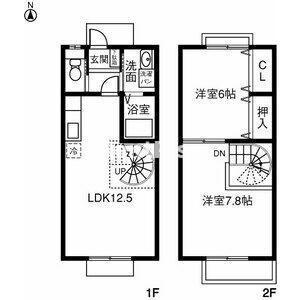 EXCE福塚(2LDK/1階)の間取り写真