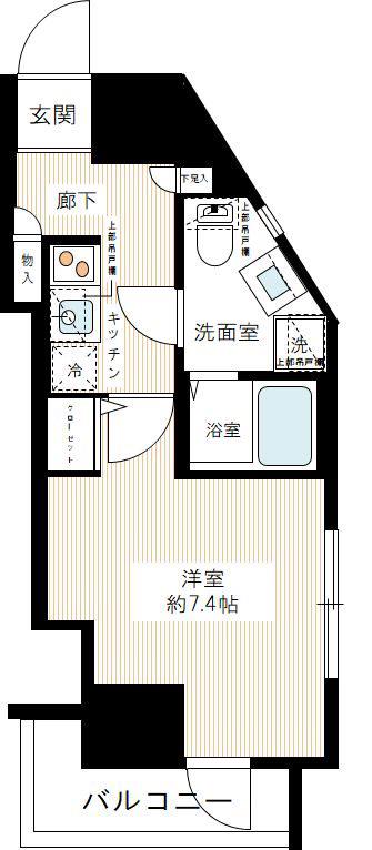 ルクシェール新宿中落合(1K/9階)の間取り写真