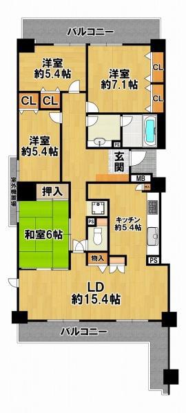 セントラルヒルズ L棟(4LDK/16階)の間取り写真