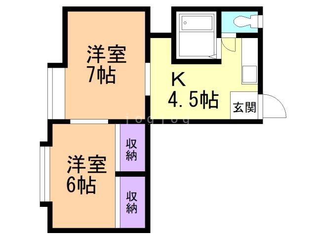 ステータス浪岡(2K/1階)の間取り写真