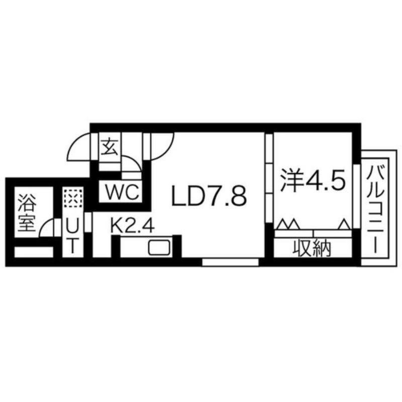 ヴィラーチェ旭町(1LDK/3階)の間取り写真