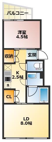 パークサイド美健(1LDK/3階)の間取り写真