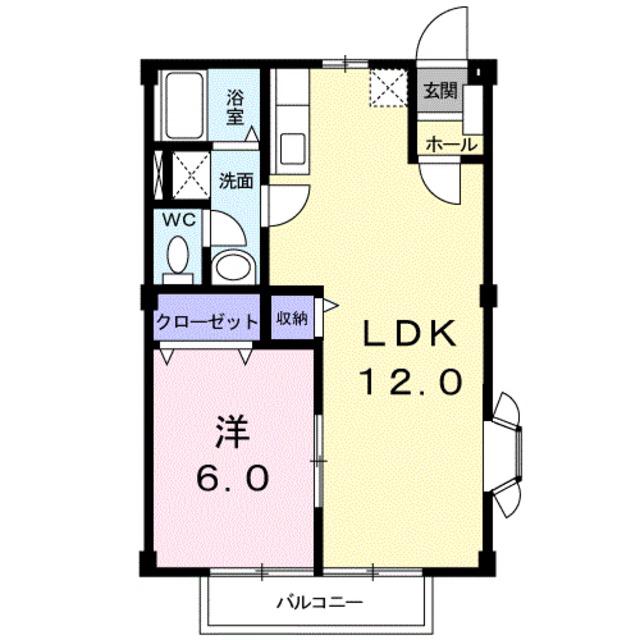 カーム和田(1LDK/1階)の間取り写真