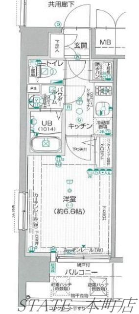 エスリード江戸堀(1K/3階)の間取り写真