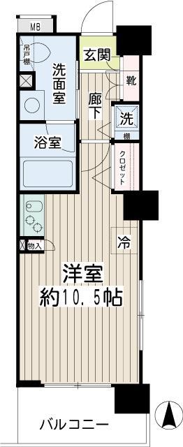 エクセル川崎ウエスト(ワンルーム/7階)の間取り写真