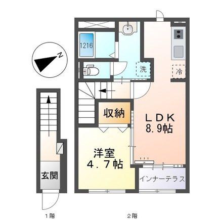 RH 柳川(1LDK/2階)の間取り写真
