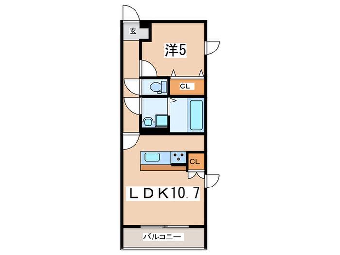 SEELE(1LDK/2階)の間取り写真