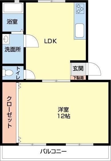 イーストパレス住吉 B(1LDK/1階)の間取り写真