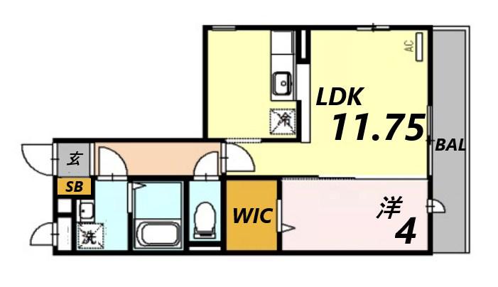 ALBAJ・K(1LDK/3階)の間取り写真