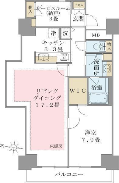 BRILLIA IST 東雲キャナルコート(1SLDK/8階)の間取り写真