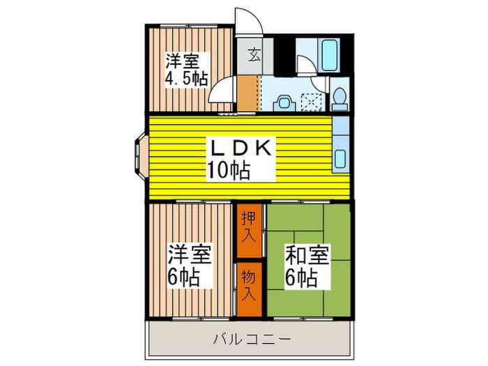 サンクレール(3LDK/3階)の間取り写真