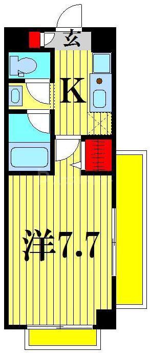 クリエール吉川(1K/6階)の間取り写真