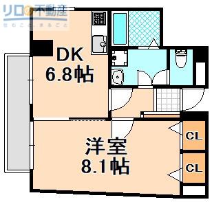 アクトアベンテ伊丹(1DK/6階)の間取り写真