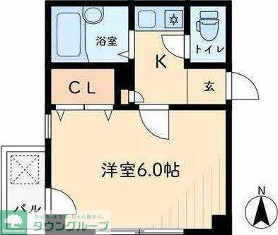 プライマフェイス(1K/2階)の間取り写真