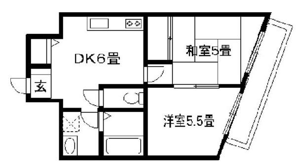 第一セイワ(2DK/3階)の間取り写真